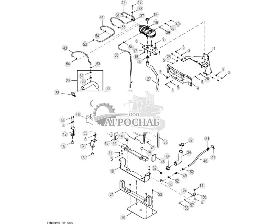 Кожух вентилятора и шланги (Engine 4045TT096-RE545793) ( - 303523) - ST820039 153.jpg